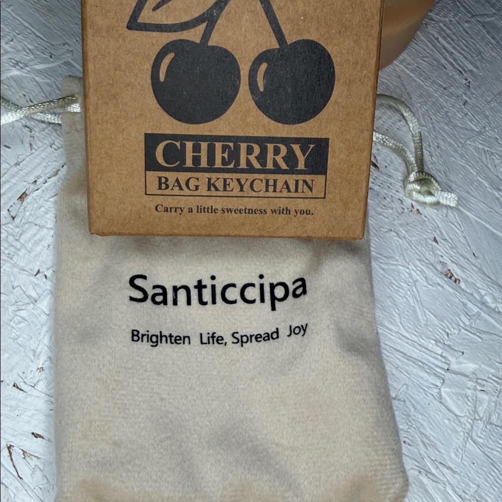 Cherries, New WT large pink sparkle, keychain, or bag charm - Picture 6 of 6